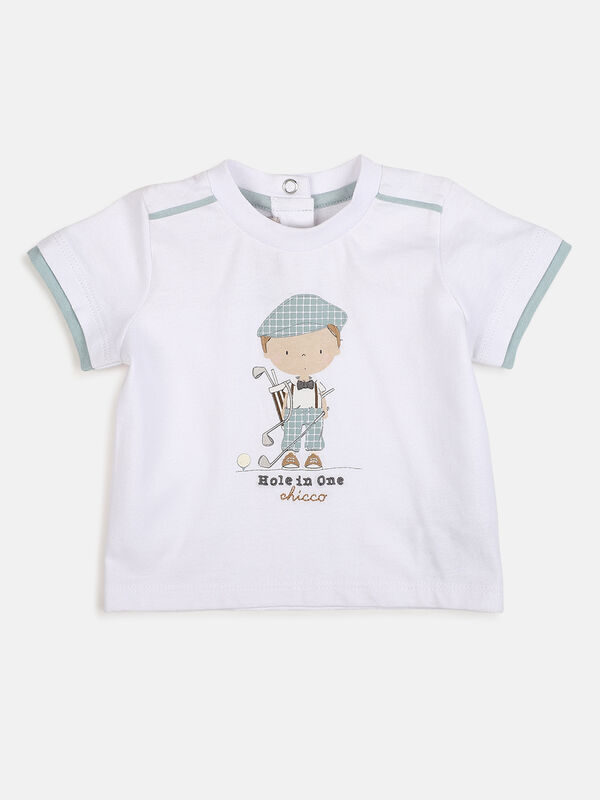 Boys White Short Sleeve Knitted T-Shirt image number null